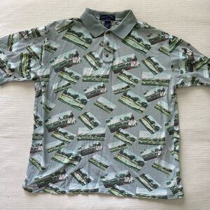 Men’s Golf Shirt Graphic Collard Shirt Large The Players Van Heusen